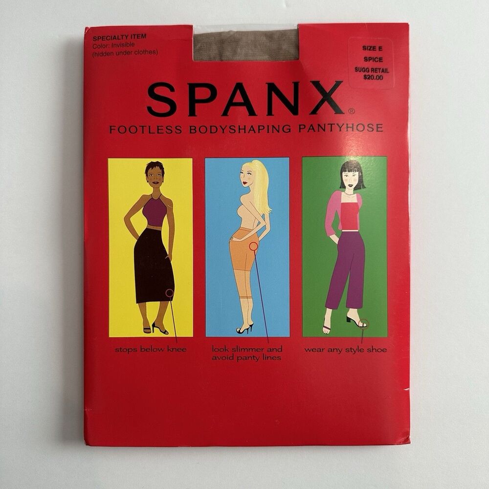 SPANX Footless Bodyshaping Pantyhose - Spice - Size E - NWT Y2K Vintage 2000s